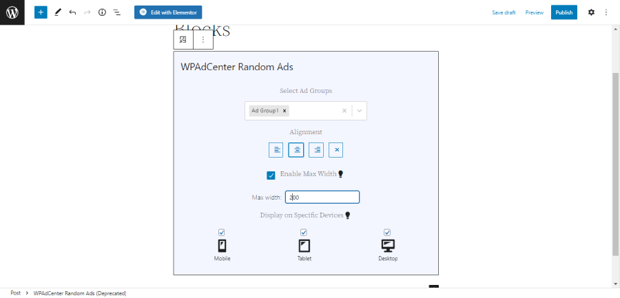 Select WPAdCenter Random Ads